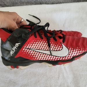 Nike Alpha Menace Shark 2 "Red/White/Black"  Football Cleat  Size 7 mens